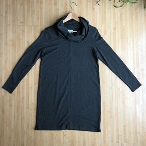 Lou & Grey LOFT Trapeze Cowl Neck Dress Dark Gray